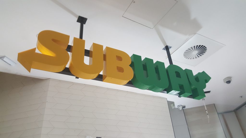 Subway 3D Hanging Signage