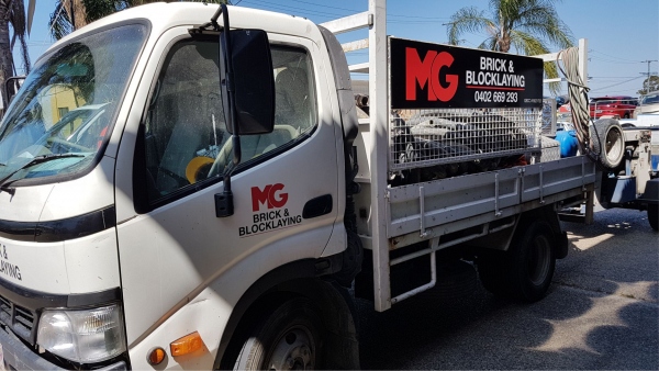 MG Bricklaying Truck Side Graphics