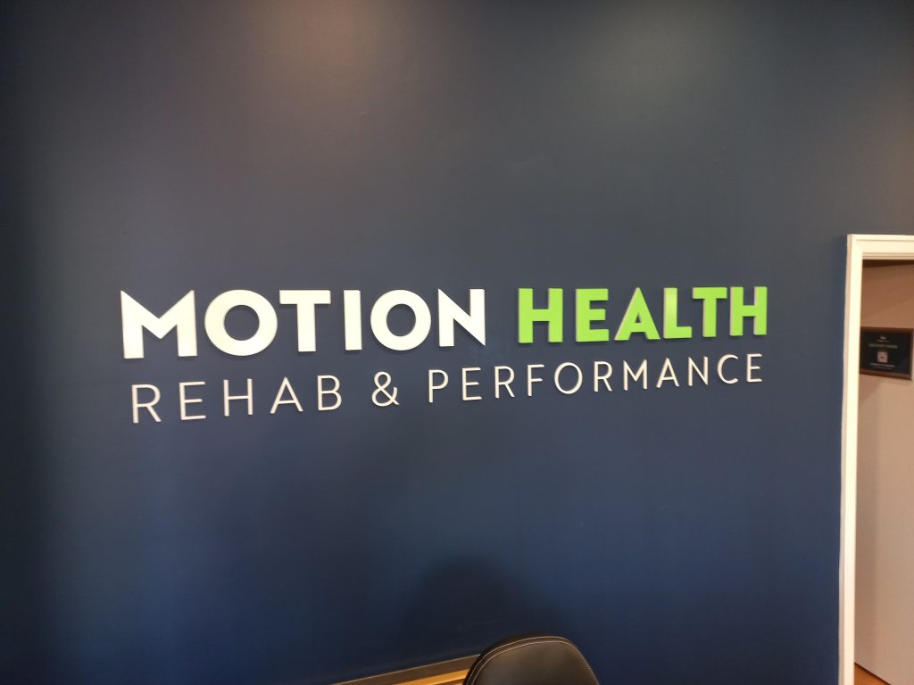 Motion Health Acrylic Wall Letter Signage