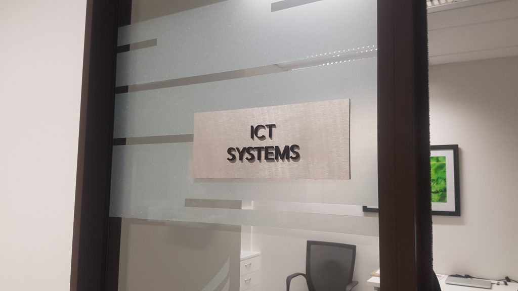 Acrylic Lettering on Metal panel